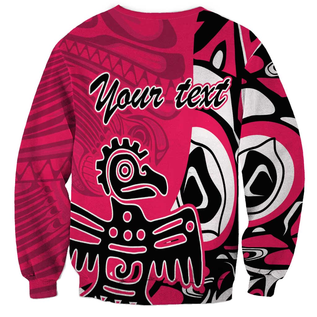 Personalized Canada Haida Eagle Sweatshirt Pink Style - Wonder Print Shop