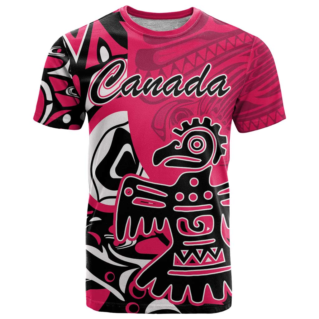 Personalized Canada Haida Eagle T Shirt Pink Style - Wonder Print Shop