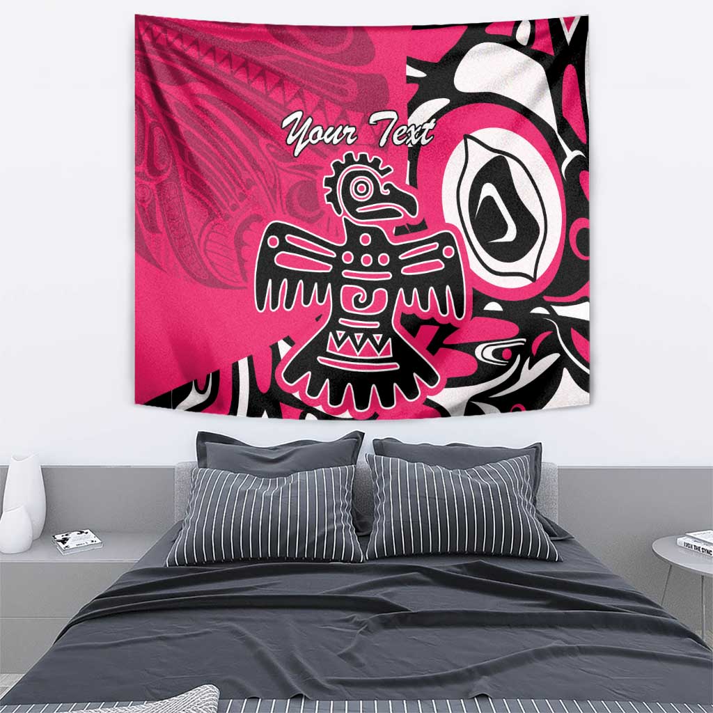Personalized Canada Haida Eagle Tapestry Pink Style - Wonder Print Shop