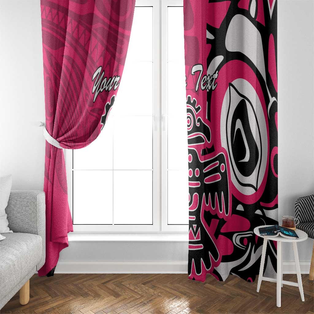 Personalized Canada Haida Eagle Window Curtain Pink Style - Wonder Print Shop