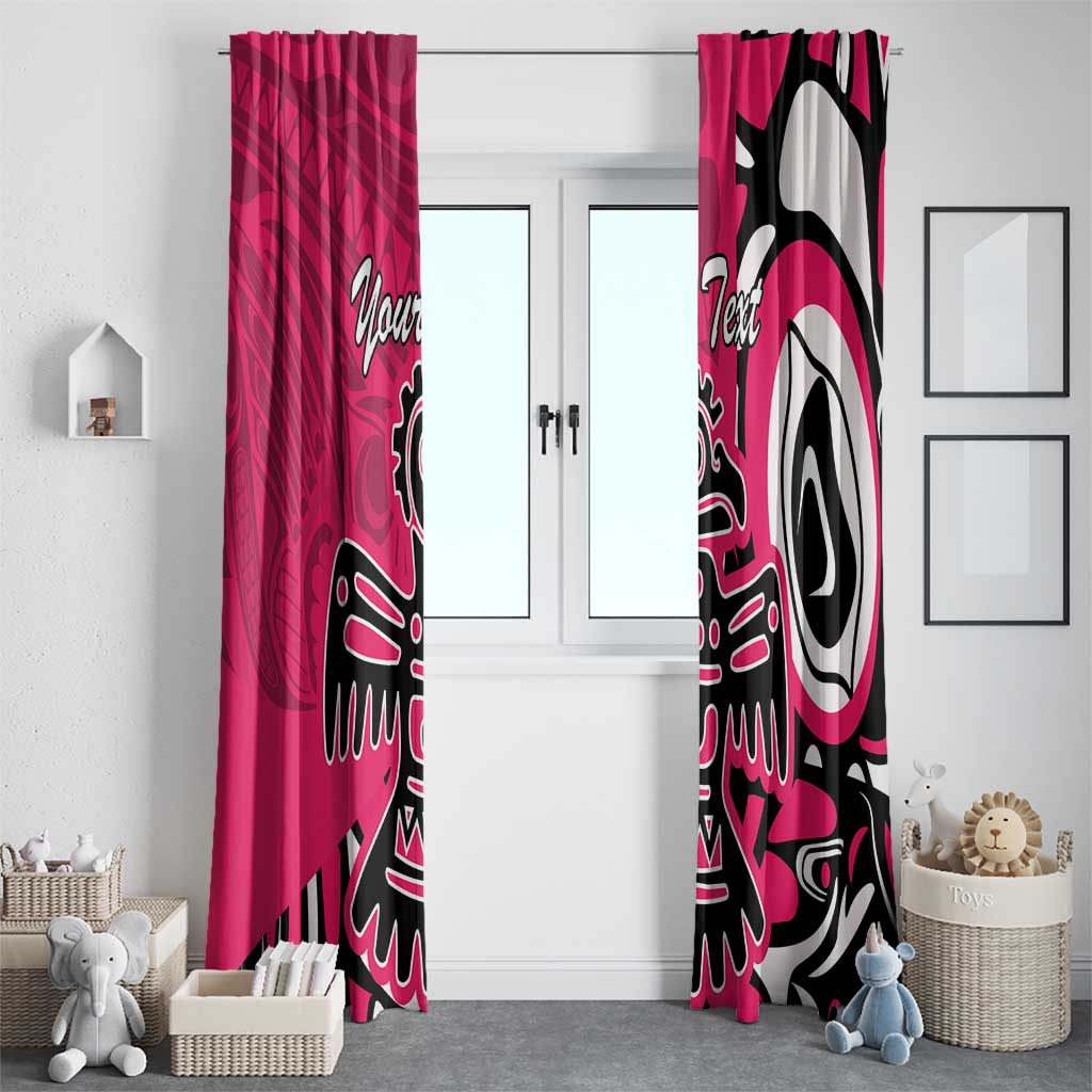 Personalized Canada Haida Eagle Window Curtain Pink Style - Wonder Print Shop