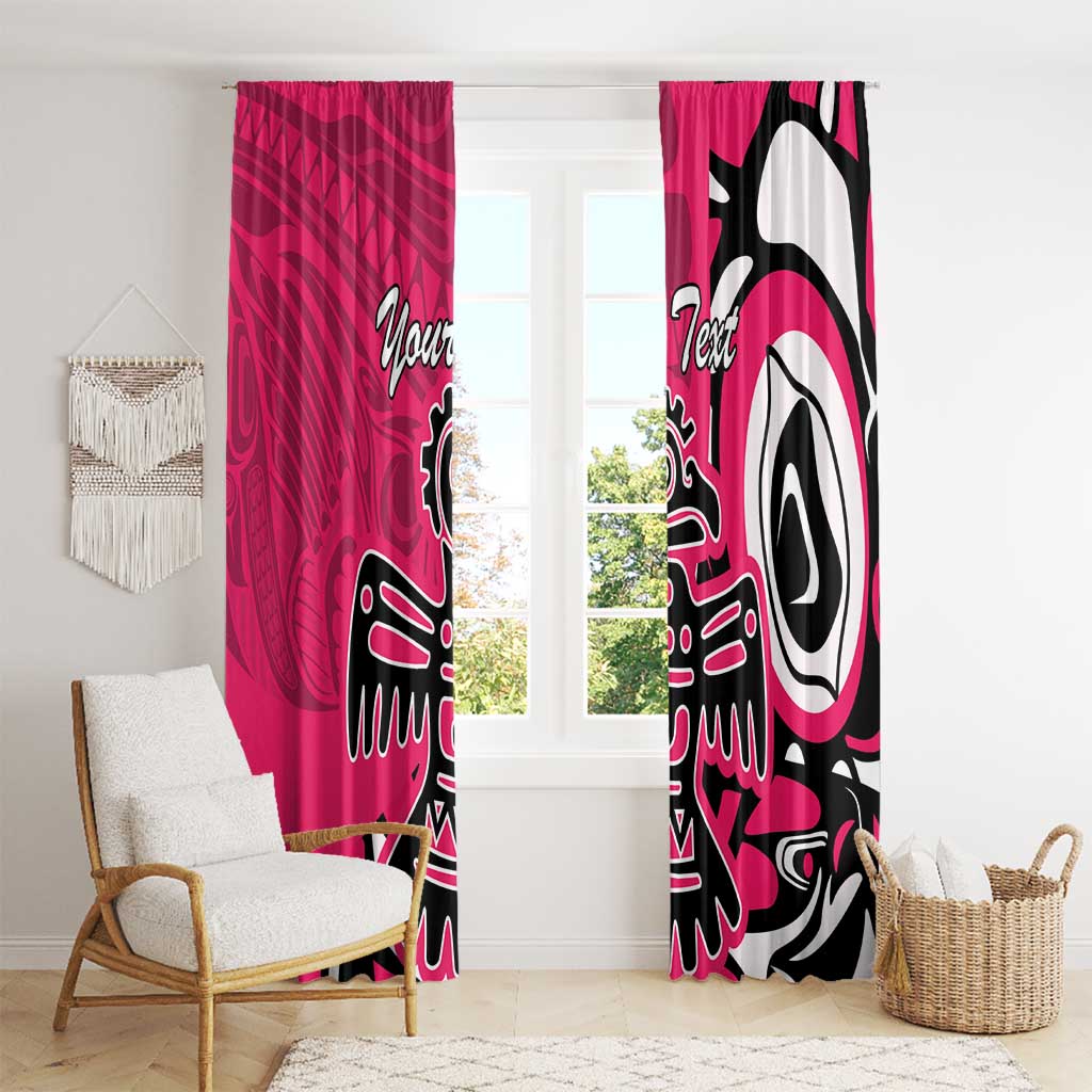 Personalized Canada Haida Eagle Window Curtain Pink Style - Wonder Print Shop
