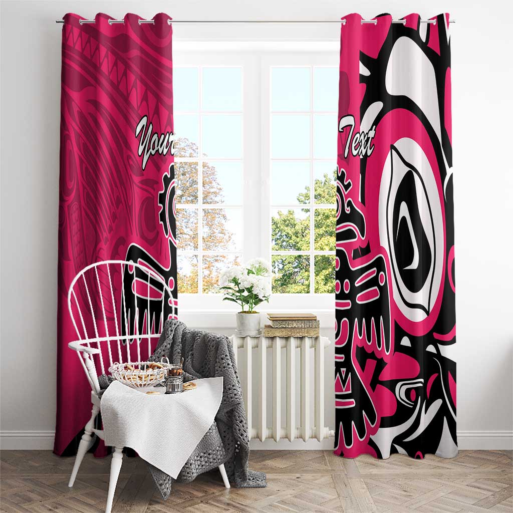 Personalized Canada Haida Eagle Window Curtain Pink Style - Wonder Print Shop