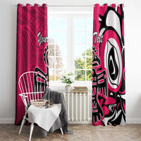 Personalized Canada Haida Eagle Window Curtain Pink Style - Wonder Print Shop