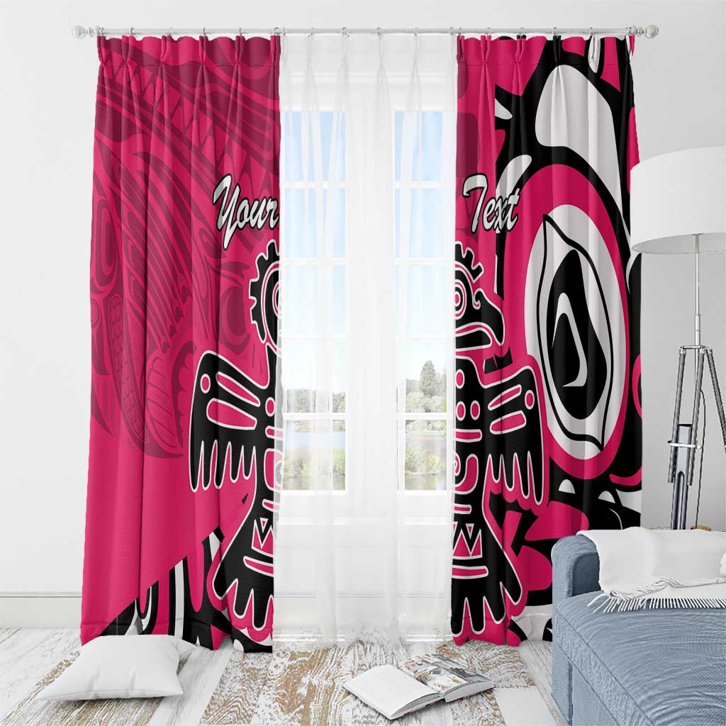 Personalized Canada Haida Eagle Window Curtain Pink Style - Wonder Print Shop