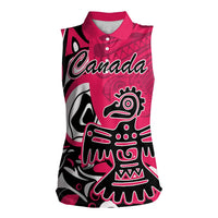 Personalized Canada Haida Eagle Women Sleeveless Polo Shirt Pink Style - Wonder Print Shop