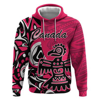 Personalized Canada Haida Eagle Zip Hoodie Pink Style - Wonder Print Shop