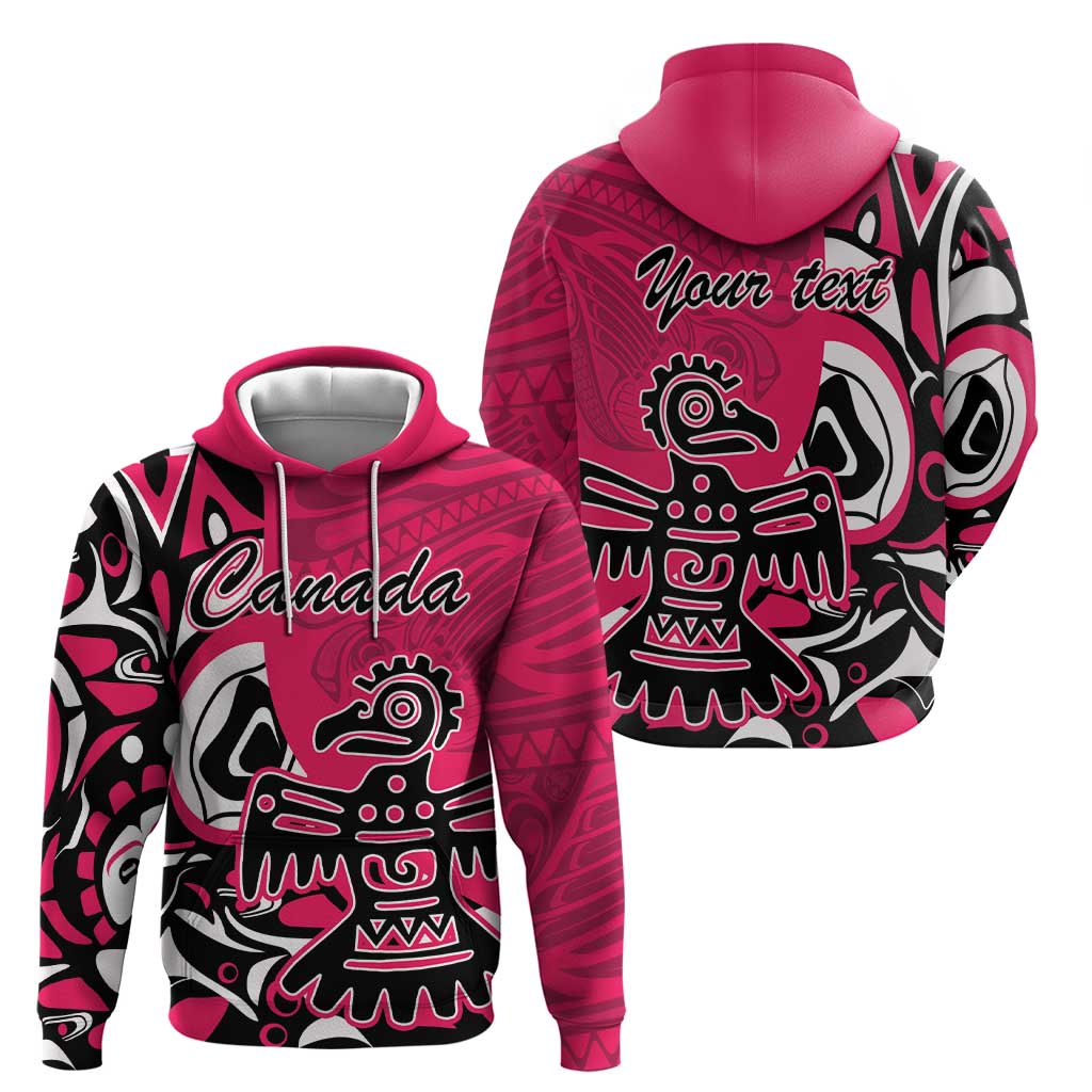 Personalized Canada Haida Eagle Zip Hoodie Pink Style - Wonder Print Shop