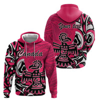 Personalized Canada Haida Eagle Zip Hoodie Pink Style - Wonder Print Shop