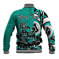 Personalized Canada Haida Eagle Baseball Jacket Turquoise Style - Wonder Print Shop
