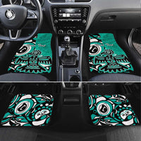 Personalized Canada Haida Eagle Car Mats Turquoise Style - Wonder Print Shop