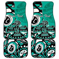 Personalized Canada Haida Eagle Car Mats Turquoise Style - Wonder Print Shop