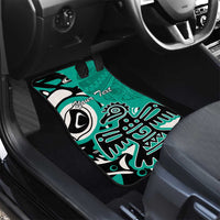 Personalized Canada Haida Eagle Car Mats Turquoise Style - Wonder Print Shop