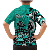 Personalized Canada Haida Eagle Family Matching Mermaid Dress and Hawaiian Shirt Turquoise Style - Wonder Print Shop