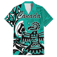 Personalized Canada Haida Eagle Family Matching Tank Maxi Dress and Hawaiian Shirt Turquoise Style - Wonder Print Shop