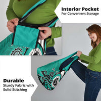 Personalized Canada Haida Eagle Grocery Bag Turquoise Style