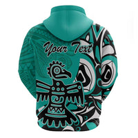 Personalized Canada Haida Eagle Hoodie Turquoise Style - Wonder Print Shop