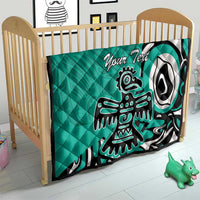 Personalized Canada Haida Eagle Quilt Turquoise Style - Wonder Print Shop