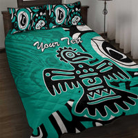 Personalized Canada Haida Eagle Quilt Bed Set Turquoise Style - Wonder Print Shop