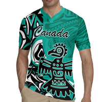 Personalized Canada Haida Eagle Rugby Jersey Turquoise Style - Wonder Print Shop