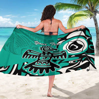 Personalized Canada Haida Eagle Sarong Turquoise Style - Wonder Print Shop