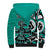 Personalized Canada Haida Eagle Sherpa Hoodie Turquoise Style - Wonder Print Shop