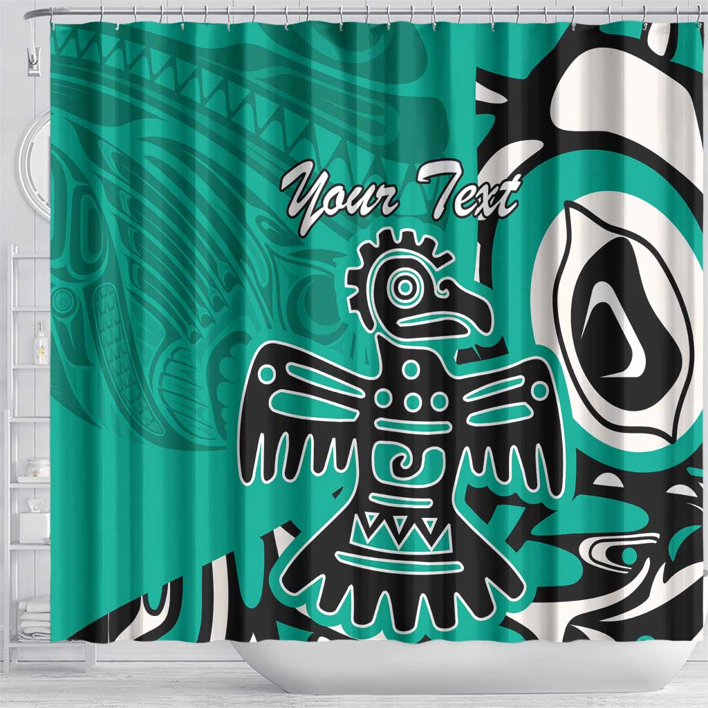 Personalized Canada Haida Eagle Shower Curtain Turquoise Style