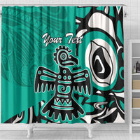 Personalized Canada Haida Eagle Shower Curtain Turquoise Style
