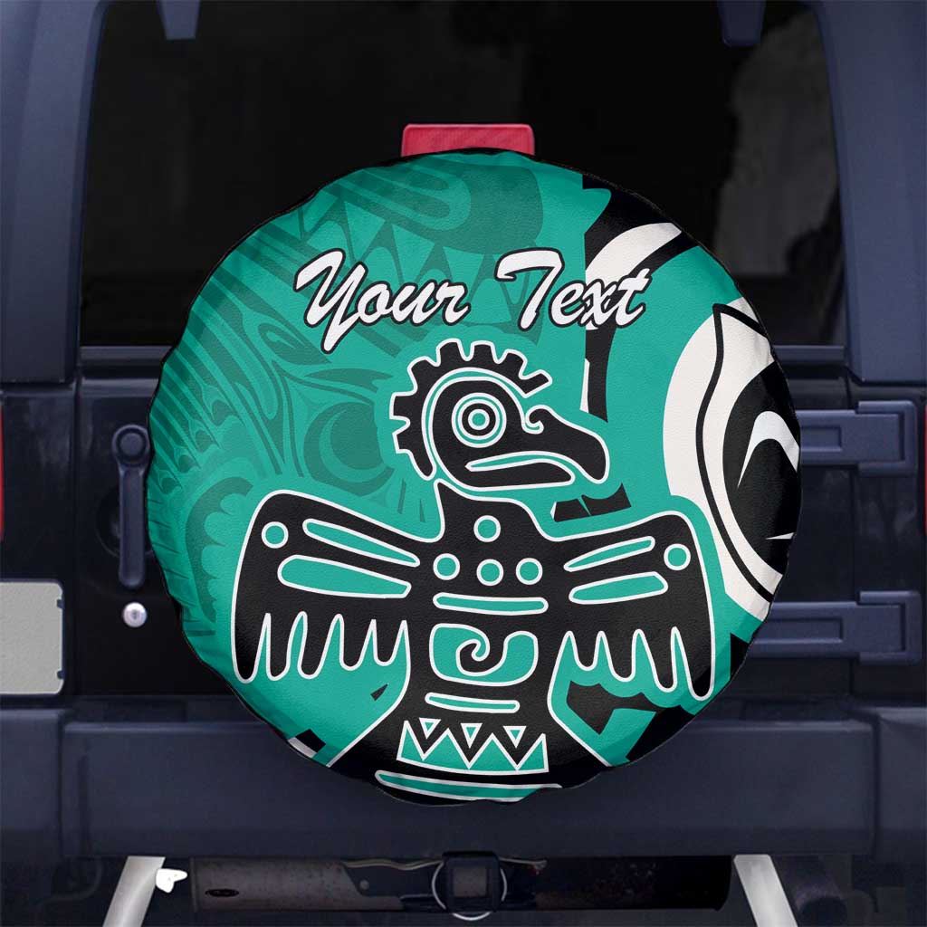 Personalized Canada Haida Eagle Spare Tire Cover Turquoise Style - Wonder Print Shop