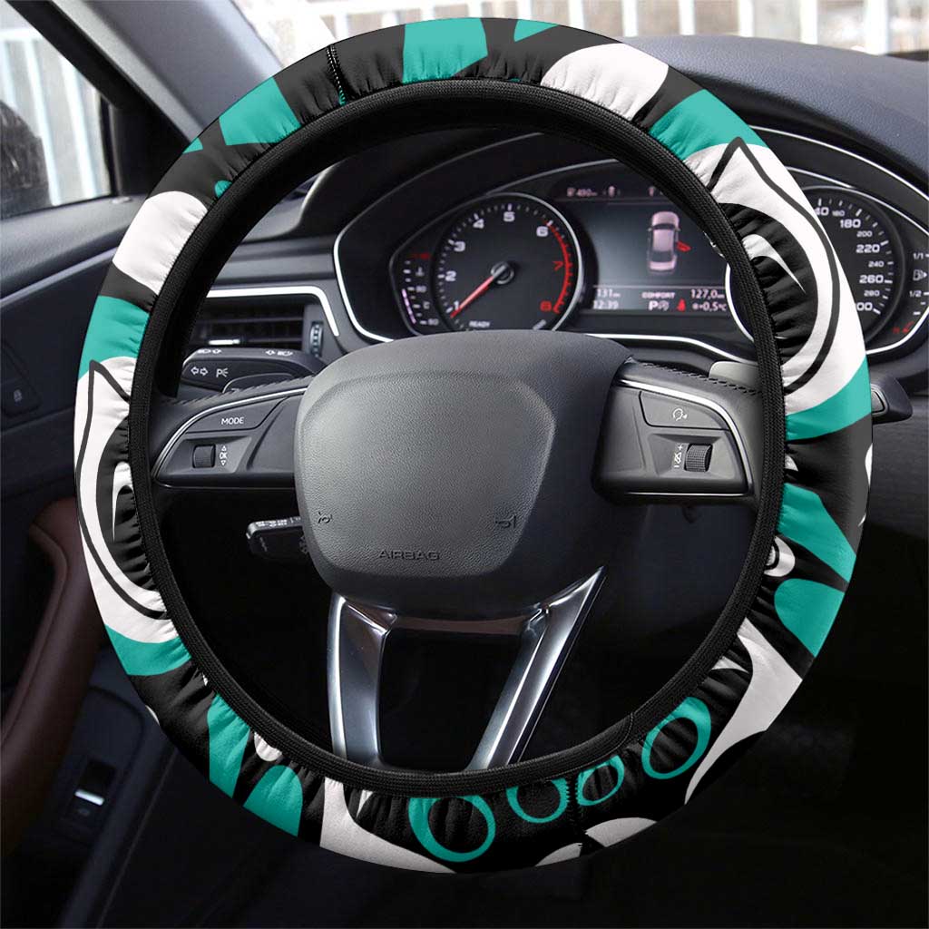Canada Haida Eagle Steering Wheel Cover Turquoise Style - Wonder Print Shop