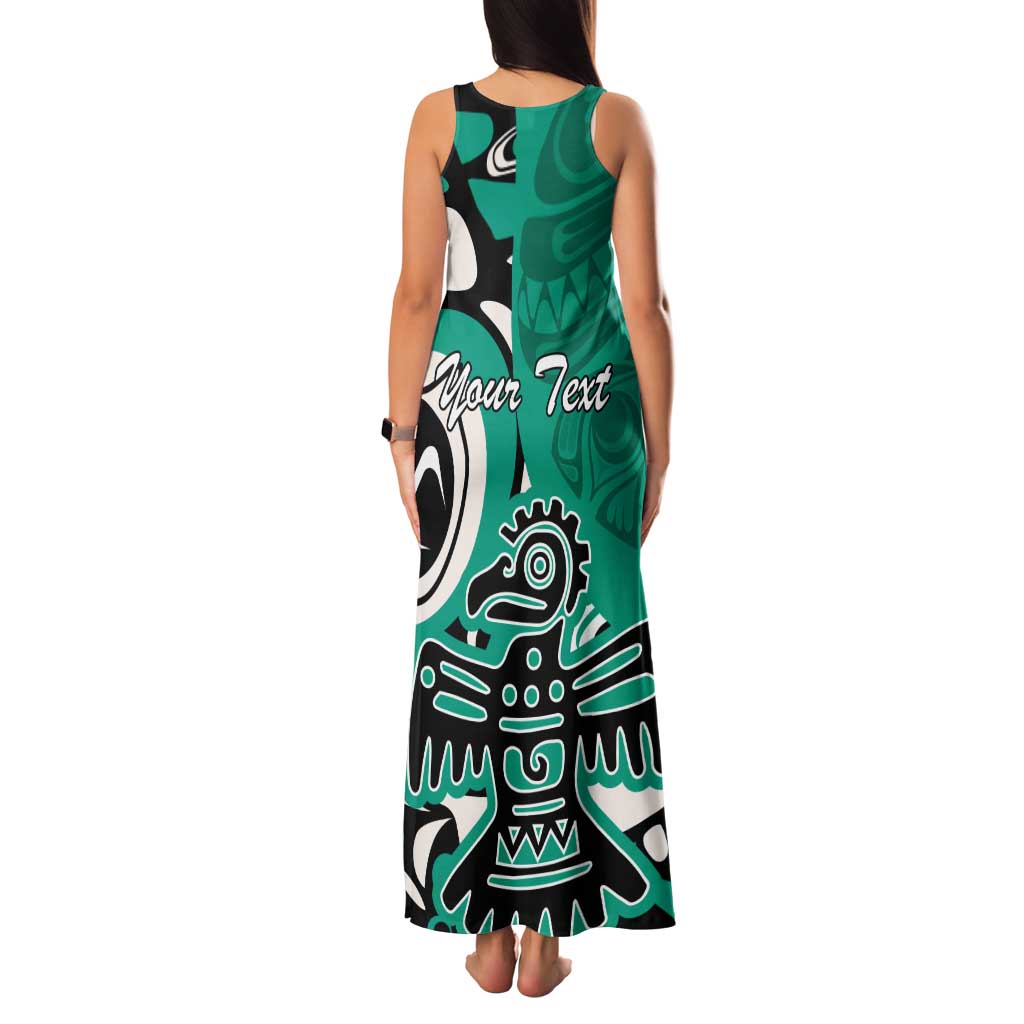 Personalized Canada Haida Eagle Tank Maxi Dress Turquoise Style - Wonder Print Shop