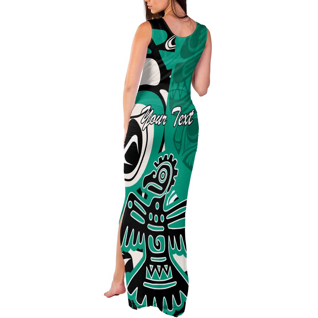 Personalized Canada Haida Eagle Tank Maxi Dress Turquoise Style - Wonder Print Shop