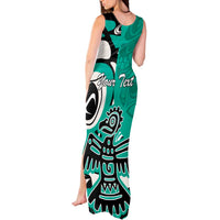 Personalized Canada Haida Eagle Tank Maxi Dress Turquoise Style - Wonder Print Shop
