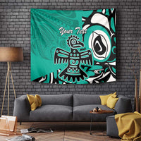 Personalized Canada Haida Eagle Tapestry Turquoise Style - Wonder Print Shop