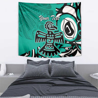 Personalized Canada Haida Eagle Tapestry Turquoise Style - Wonder Print Shop
