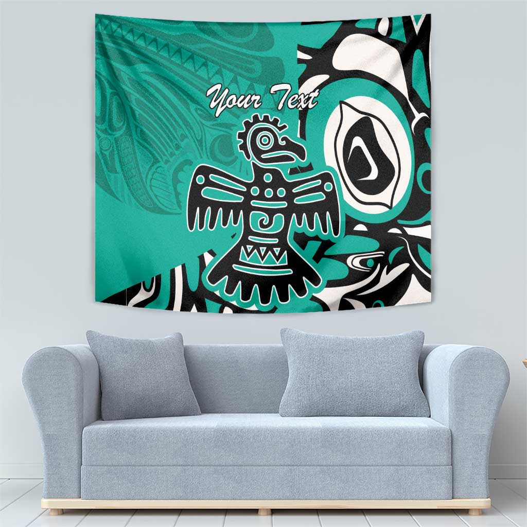 Personalized Canada Haida Eagle Tapestry Turquoise Style - Wonder Print Shop