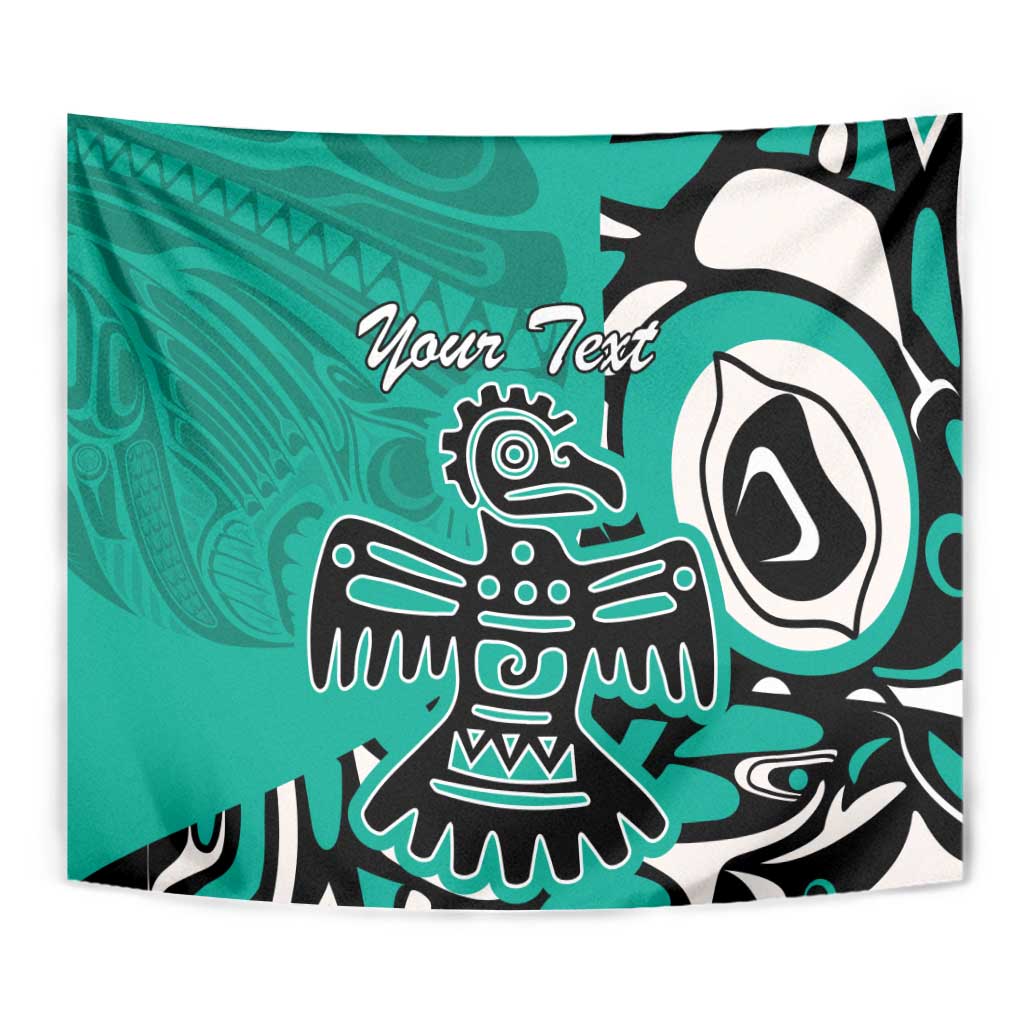 Personalized Canada Haida Eagle Tapestry Turquoise Style - Wonder Print Shop