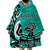 Personalized Canada Haida Eagle Wearable Blanket Hoodie Turquoise Style - Wonder Print Shop