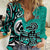 Personalized Canada Haida Eagle Women Casual Shirt Turquoise Style - Wonder Print Shop