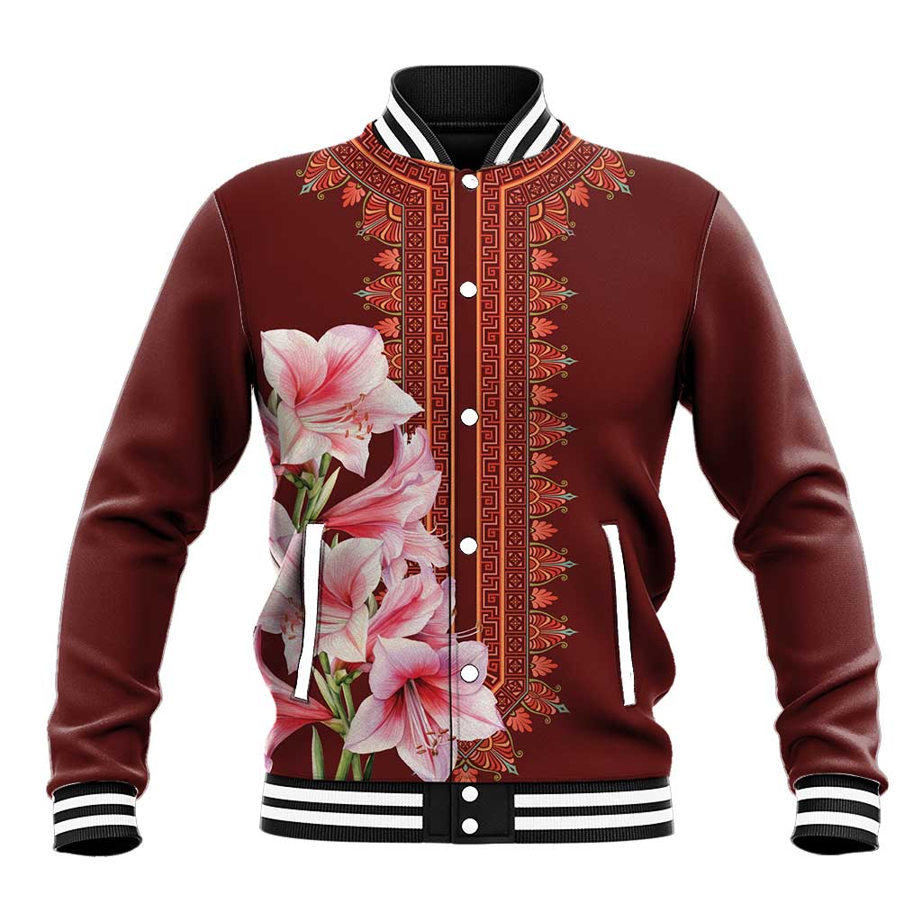 Africa Dashiki Baseball Jacket With Belladonna Lily - Wonder Print Shop