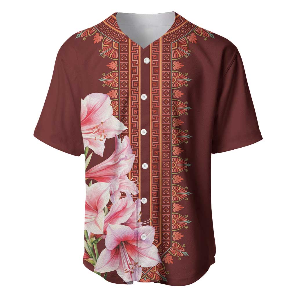 Africa Dashiki Baseball Jersey With Belladonna Lily - Wonder Print Shop