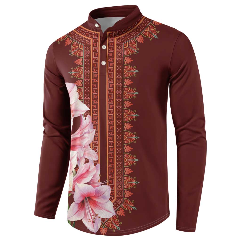 Africa Dashiki Button Sweatshirt With Belladonna Lily - Wonder Print Shop