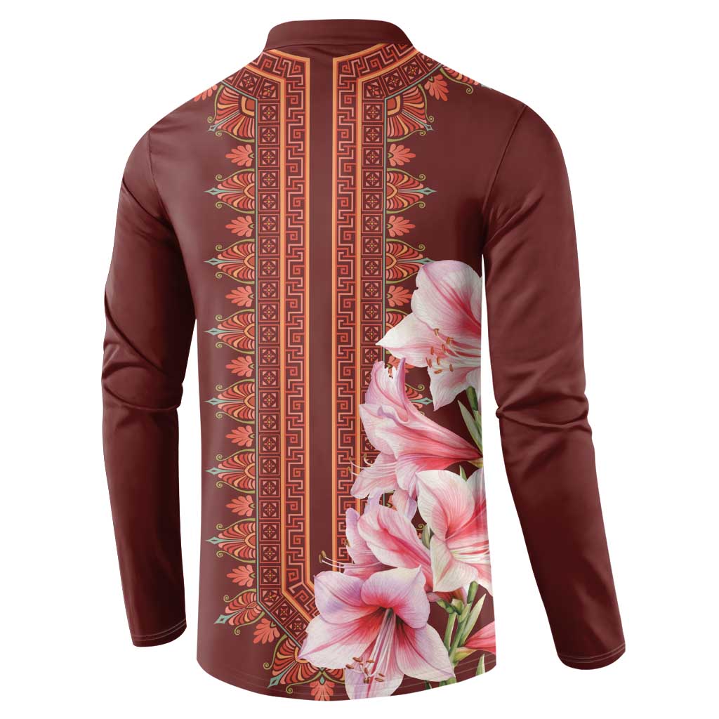Africa Dashiki Button Sweatshirt With Belladonna Lily - Wonder Print Shop