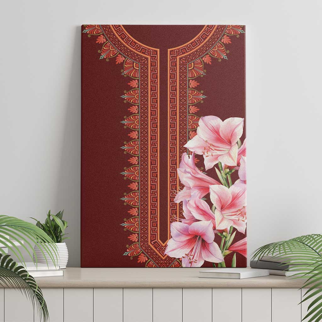 Africa Dashiki Canvas Wall Art With Belladonna Lily - Wonder Print Shop