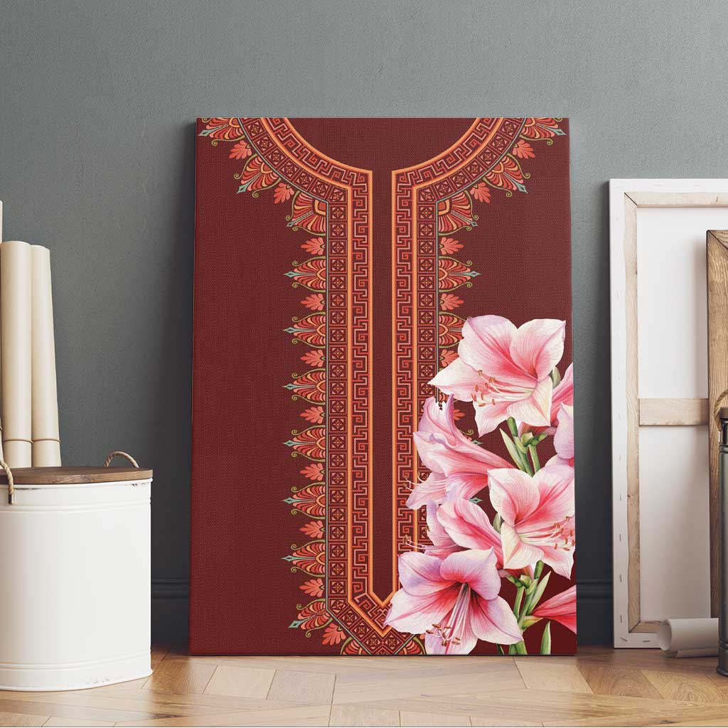 Africa Dashiki Canvas Wall Art With Belladonna Lily - Wonder Print Shop