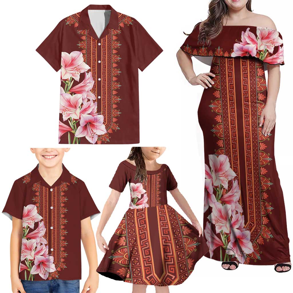 Africa Dashiki Family Matching Off Shoulder Maxi Dress and Hawaiian Shirt With Belladonna Lily - Wonder Print Shop