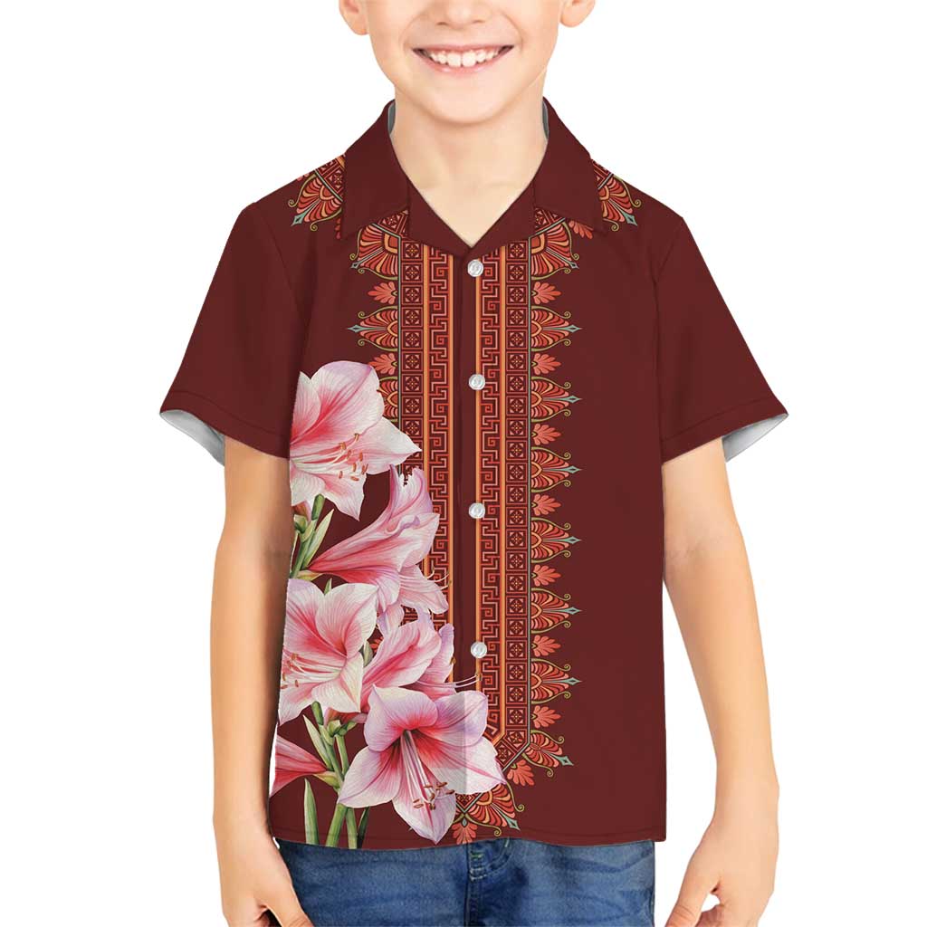 Africa Dashiki Family Matching Off Shoulder Maxi Dress and Hawaiian Shirt With Belladonna Lily - Wonder Print Shop