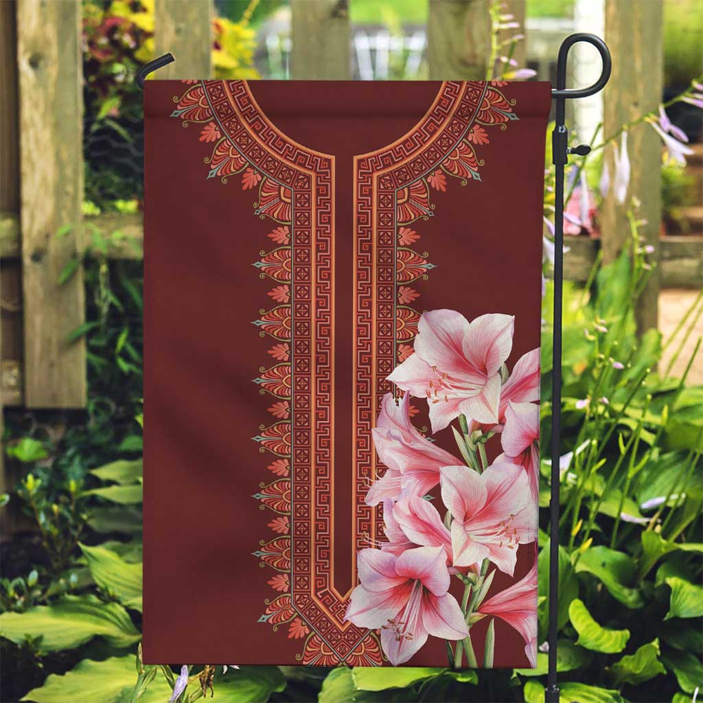 Africa Dashiki Garden Flag With Belladonna Lily - Wonder Print Shop