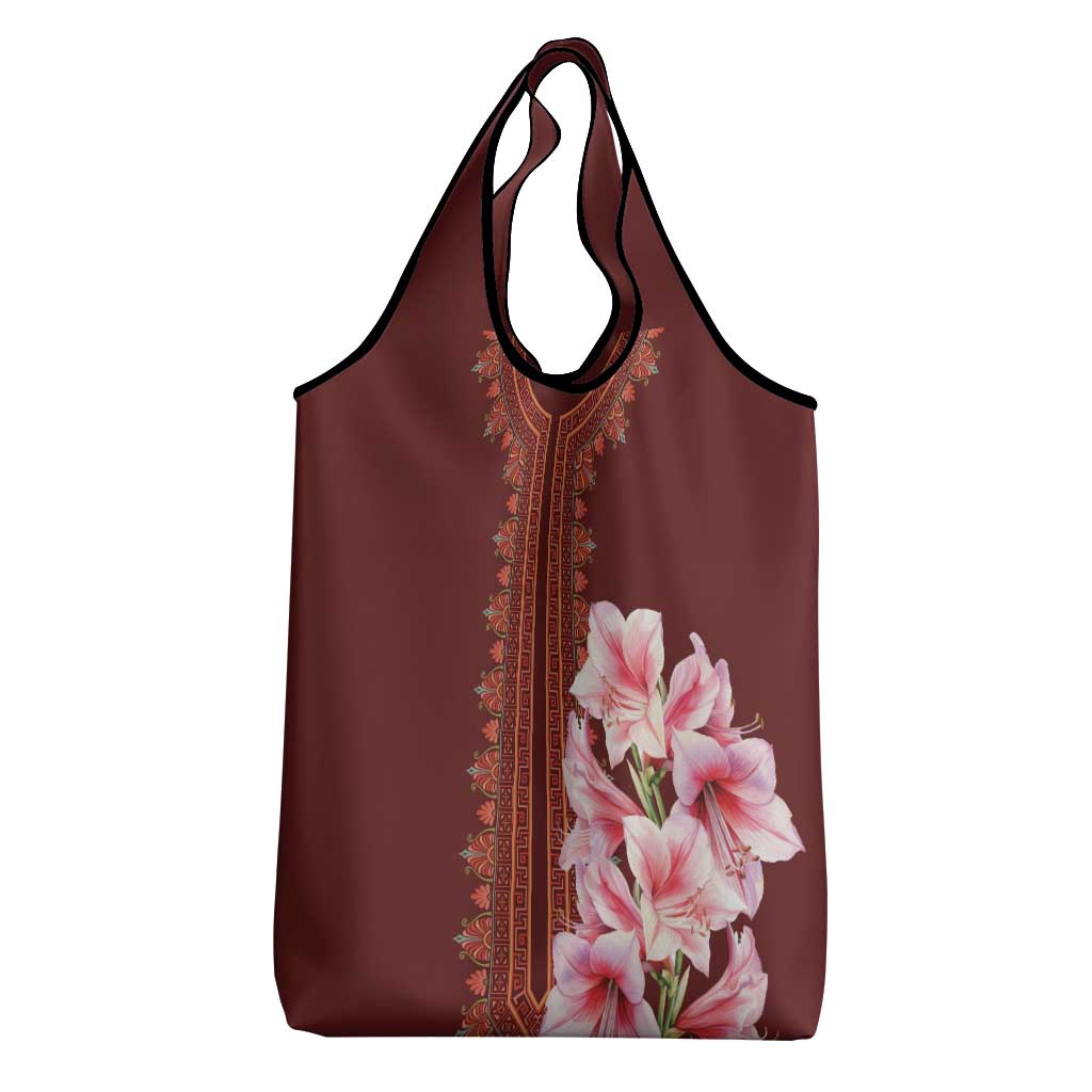 Africa Dashiki Grocery Bag With Belladonna Lily