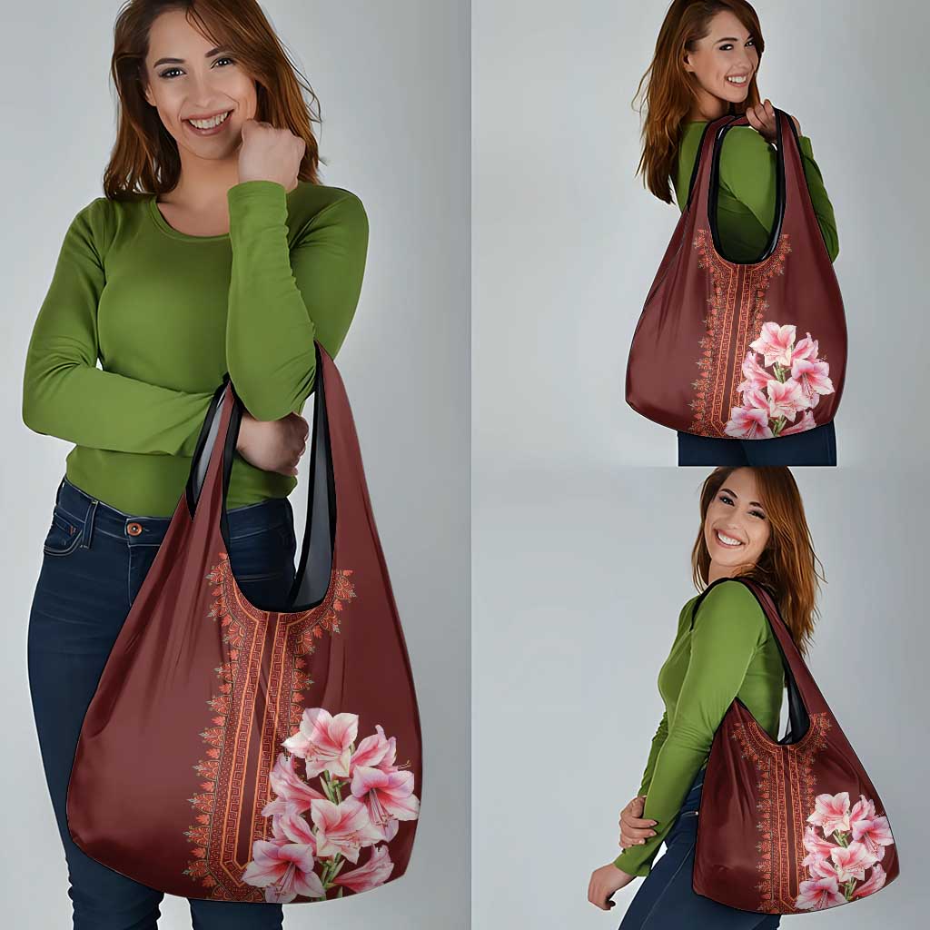 Africa Dashiki Grocery Bag With Belladonna Lily
